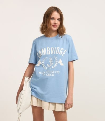 Remera T-shirt en Algodón con Estampa Cambridge