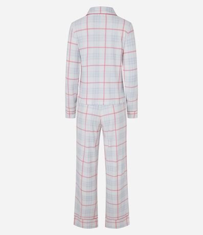 Pijama Americano Largo en Peach Touch de Cuadros 5