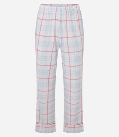 Pijama Americano Largo en Peach Touch de Cuadros 6