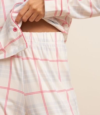 Pijama Americano Largo en Peach Touch de Cuadros 3