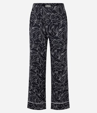 Pijama Americano Largo en Peach Touch Estampado de Follajes 6