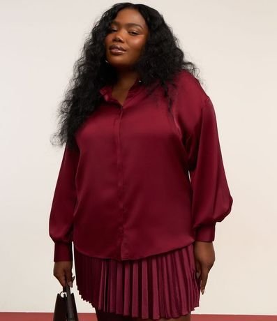 Camisa en Satén con Manga Amplia Curve & Plus Size