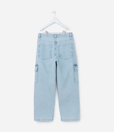 Pantalón Baggy Infantil Jeans con Bolsillo Cargo - Talle 7 a 14 años 2
