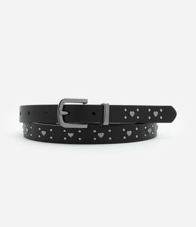 Cinturón Estrecho en PU con Tachuelas Aplicadas
