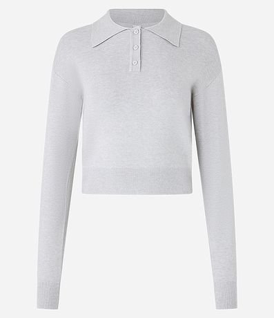 Suéter en Punto con Cuello Polo y Botones en la Vista 4