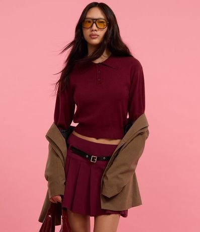 Suéter en Punto con Cuello Polo y Botones en la Vista 4