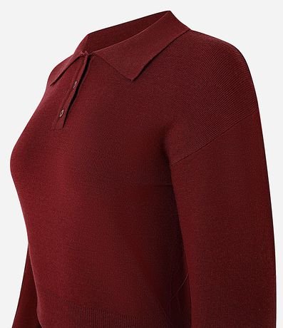 Suéter en Punto con Cuello Polo y Botones en la Vista 6