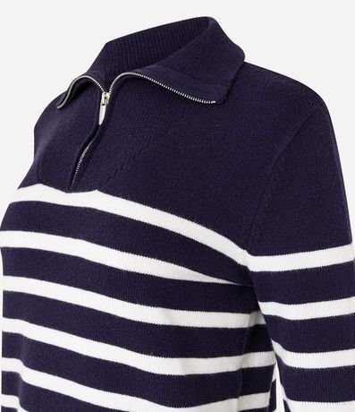 Buzo en Punto con Rayas y Cremallera en el Cuello 6