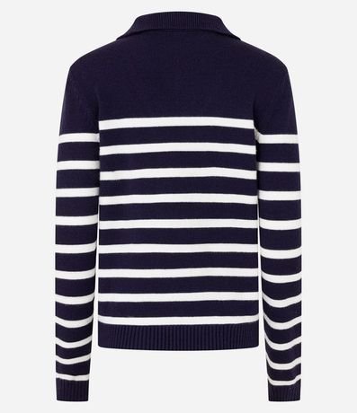 Buzo en Punto con Rayas y Cremallera en el Cuello 7