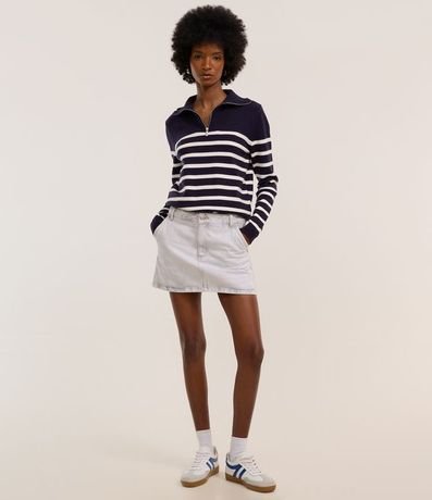 Buzo en Punto con Rayas y Cremallera en el Cuello 2