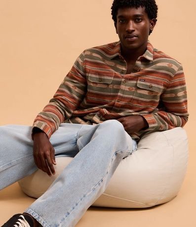 Camisa Comfort con Jacquard y Estampa Étnica 3