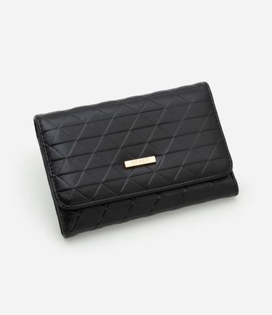 Billetera Mediana en PU con Textura de Triangulos