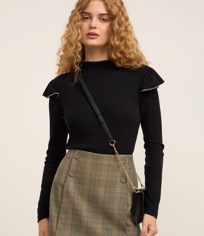 Blusa Manga Larga Texturizada con Volados 1