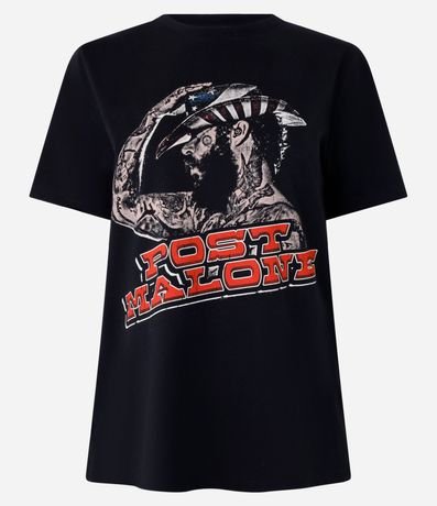 Remera Alargada en Algodón con Estampa Post Malone 4