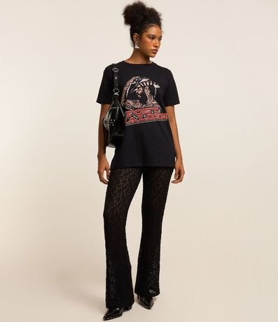 Remera Alargada en Algodón con Estampa Post Malone 2