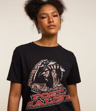 Remera Alargada en Algodón con Estampa Post Malone 3