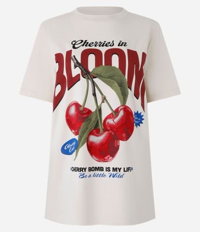 Remera Alargada en Algodón con Estampa de Cereza 6