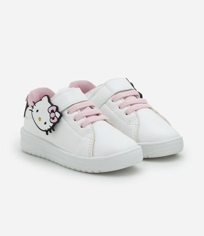 Championes Infantil con Velcro y Patch da Hello Kitty - Talle 20 a 27