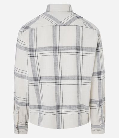 Camisa Relaxed en Franela con Estampa de Cuadros Texturizada 7