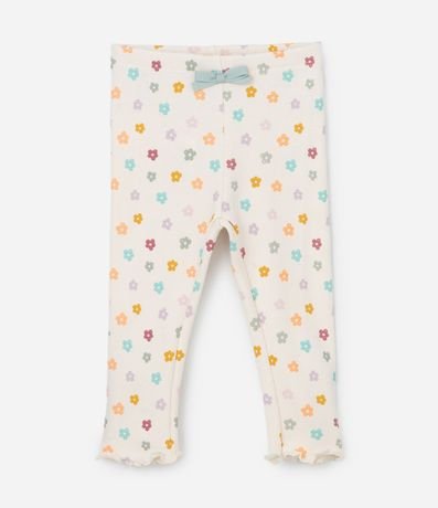 Conjunto Infantil con Volado Broderie y Estampa Flor - Talle 0 a 18 meses 5