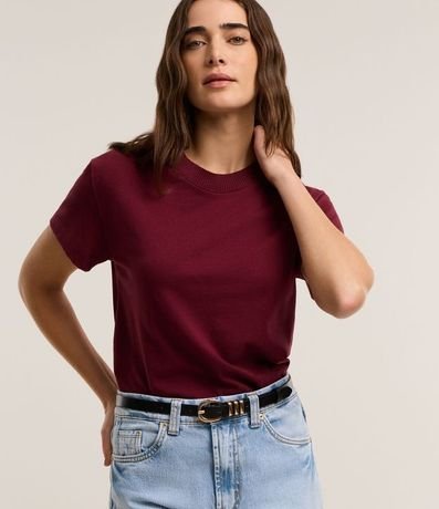 Remera en Algodón con Cuello Redondo