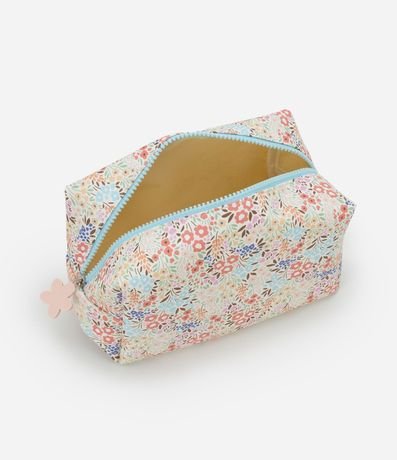 Neceser Rectangular Mediana en PU con Estampa Floral 4