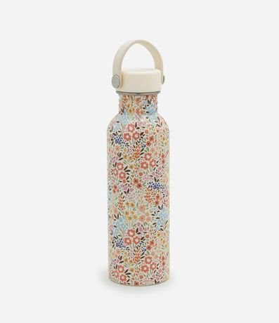 Botella Térmica en Metal con Estampa Floral con Asa 50ml