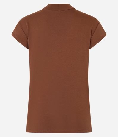 Blusa Manga Corta en Rib con Cuello Alto 2