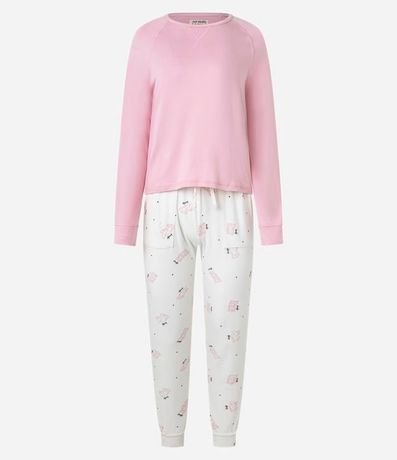 Pijama Largo en Plush con Estampa Gatitos Lovely 4