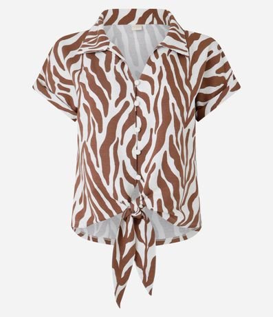 Blusa en Viscosa con Botones y Estampa Follaje 5