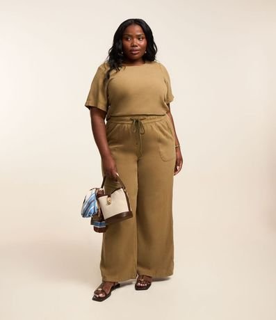 Pantalón Pantalona en Sarga Liviana y Lazo Curve & Plus Size 1