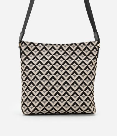 Bolso Mediana en PU de correa Ajustable y Estampa de Triángulos 3