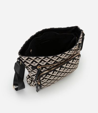 Bolso Mediana en PU de correa Ajustable y Estampa de Triángulos 4