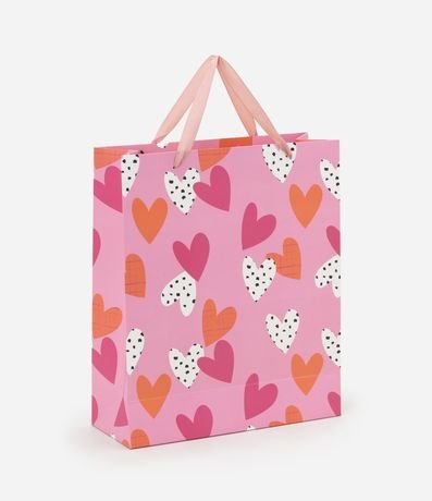 Bolsa de Regalo Mediana con Estampa de Corazon