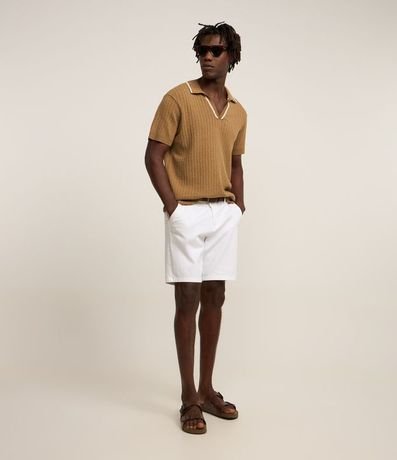 Remera Polo Cuello Contrastante y Textura 2