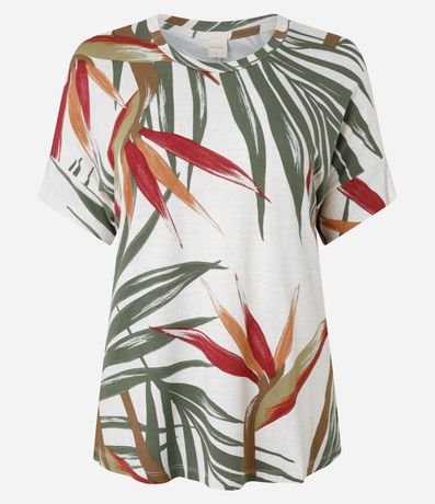 Blusa T-Shirt en Viscosa con Estampa Follaje 5