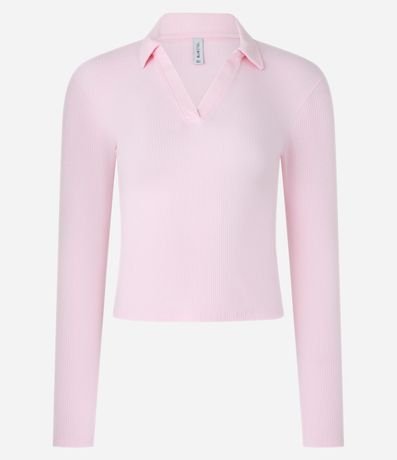 Blusa en Rib con Cuello Polo 4