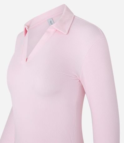Blusa en Rib con Cuello Polo 5