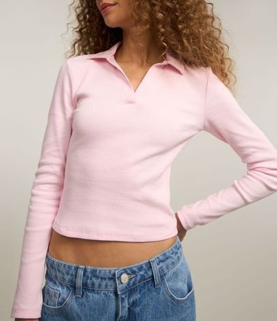 Blusa en Rib con Cuello Polo 3