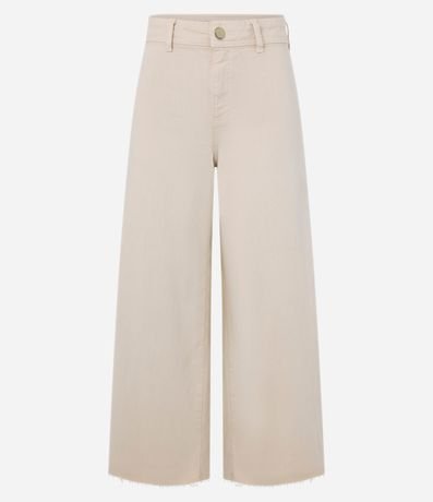 Pantalón Wide Leg Cropped en Jeans y Cintura Mediana 7