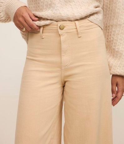 Pantalón Wide Leg Cropped en Jeans y Cintura Mediana 4