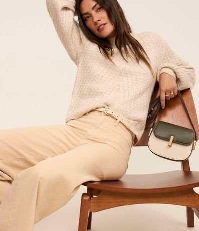 Pantalón Wide Leg Cropped en Jeans y Cintura Mediana 5