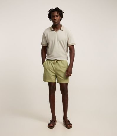 Remera Polo Comfort con Textura Diagonal 2