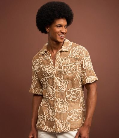 Camisa en Punto con Textura Floral 3