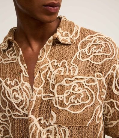 Camisa en Punto con Textura Floral 4