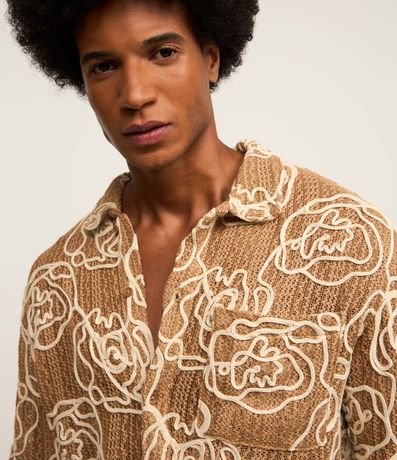 Camisa en Punto con Textura Floral 5
