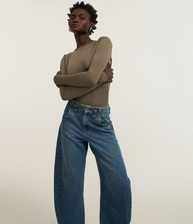 Pantalón Barrel en Jean con Bolsillo Diferenciado 2