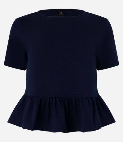 Blusa Corta en Algodón con Volados en la Parte Baja 4