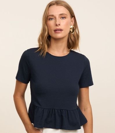 Blusa Corta en Algodón con Volados en la Parte Baja