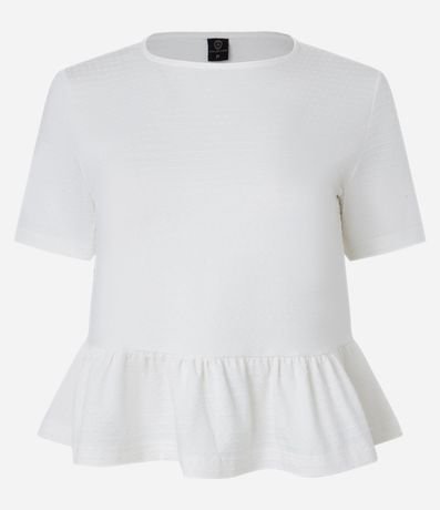 Blusa Corta en Algodón con Volados en la Parte Baja 4